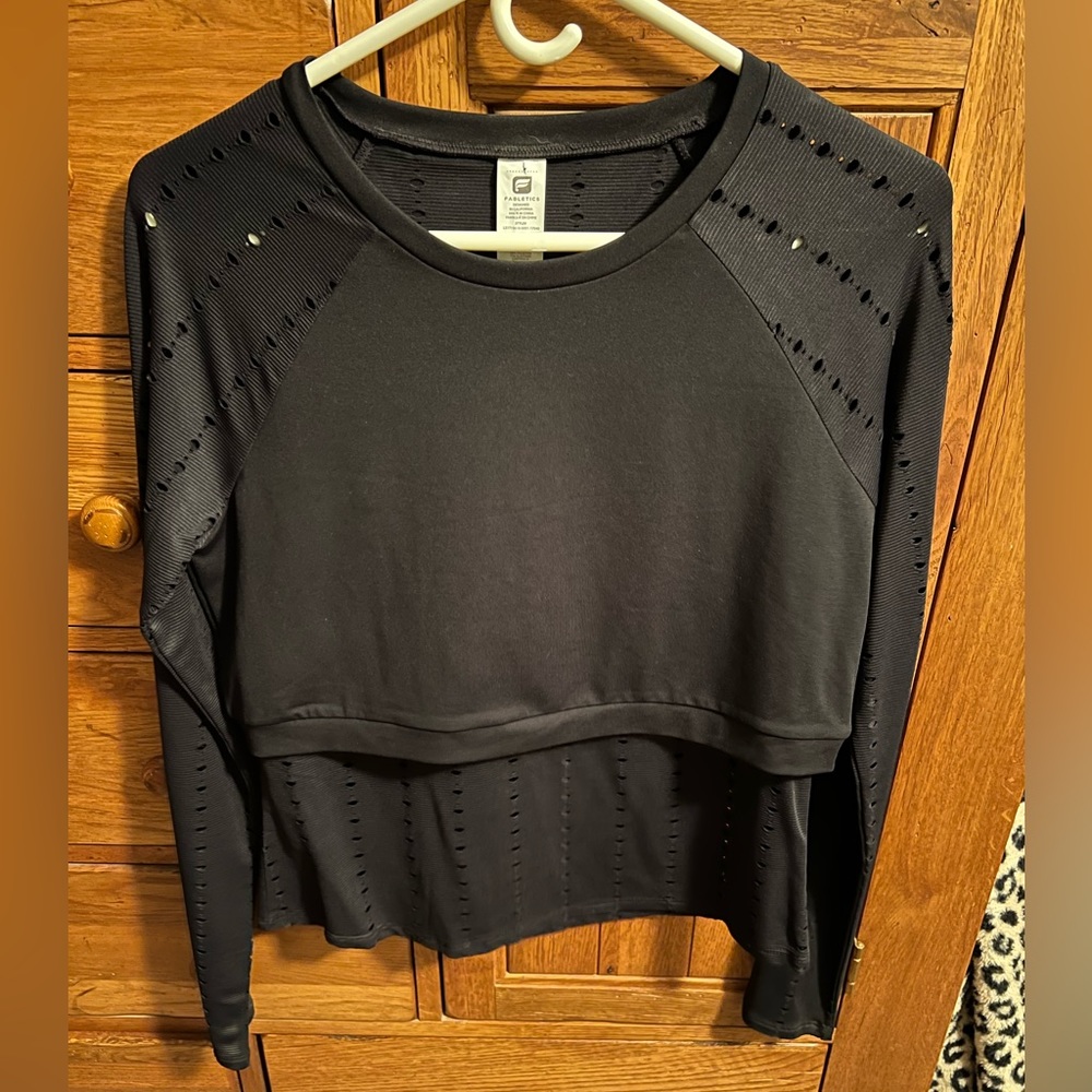 Fabletics layered gym/night out crop top
